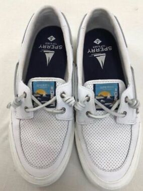Sperry Top-Sider White leather shoes, limited edition, size 9.5 Orig$99